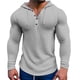 thumbnail image 1 of Sudadera con capucha ligera de punto waffle para hombre: absorbe la humedad, abrigada, corte deportivo; camiseta deportiva de manga larga para entrenamiento., 1 of 3