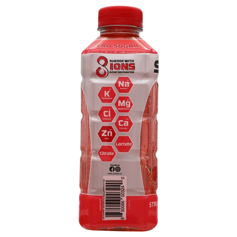 SueroX Zero Sugar Electrolyte Drink, Strawberry-Kiwi Punch