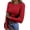 Wine Red, variant on Fantaslook Fitted Long Sleeve Shirts for Women Stretch Casual Basic Tops Crewneck Ribbed Tees Shirts