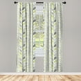 thumbnail image 5 of Ambesonne Abstract Window Curtains, Stripes Sketched Leaves, Each 28" W x 63" L, Green Grey, 5 of 5