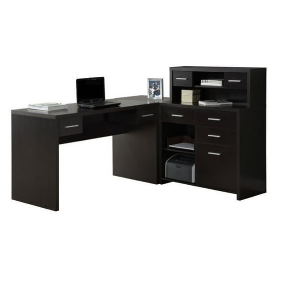 Monarch Cappuccino Hollow Core L Shaped Home Office Desk Com