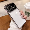 thumbnail image 3 of Luxury Electroplate Transparent Phone Case For iPhone 11 12 13 14 15 Pro Max XR XS X 7 8 Plus Soft Silicone Bumper Back Cover, 3 of 5