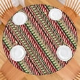 thumbnail image 2 of Red and Green Christmas Striped Pattern Round Fitted Tablecloth with Elastic Edge,Dining Table Cover Waterproof,Outdoor Round Tablecloth for Camping,Dining,Indoor and Outdoor, 2 of 7