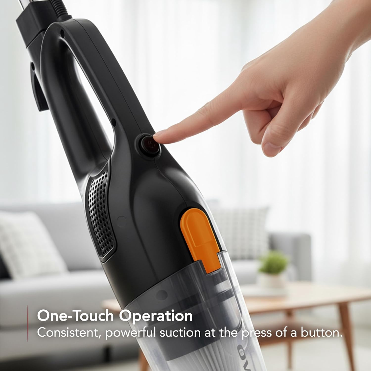 OVENTE 2-in-1 Corded Stick Vacuum Cleaner, Convertible to Handheld, Lightweight with 400W Motor, Powerful Suction and Washable HEPA Filter for Home, Car, Pet Hair, Carpet or Hard Floor Black ST102BGD