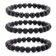 thumbnail image 3 of Quartz Bracelet 8mm Natural Stone Round Bead Lava Tiger Eye Black Onyx Energy Healing Beaded Hand Bangle Yoga Women Men Jewelry, 3 of 6