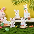 thumbnail image 1 of Wooden Easter Bunny Decorations, Festive Table Sign With Freestanding Design, for Holiday Home Display, White, 1 of 7