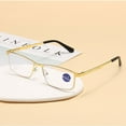 thumbnail image 5 of Business Spring Hinges Rectangle Gold Reading Glasses 1.50 for Men Anti-blue Light Presbyopic Glasses Metal Readers +1.50, 5 of 5