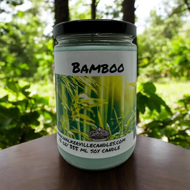 Bamboo Vegan Coconut Soy 12 oz/ 355 ml Candle Hand-poured, Eco-friendly, Clean Burning, Fruity Woodsy Clean Wood Wick