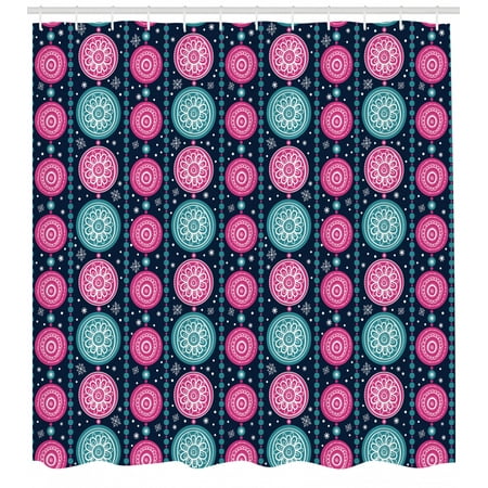 Xmas Shower Curtain Festive Celebration Pattern With Vertical