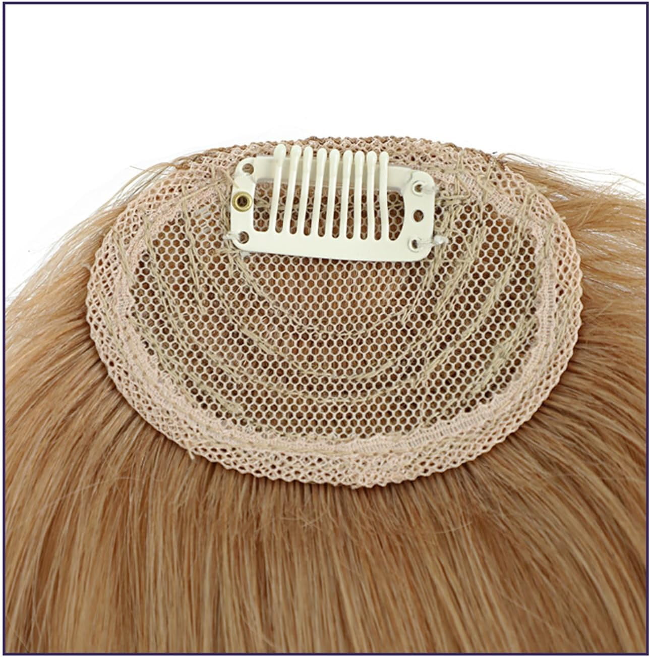Aorsher 100% Real Human Hair Extensions, Bangs Hair Clip in Bangs, French Bangs Fringe with Temples, Light Brown Fake Thick Hairpieces for Women Daily Wear Brown
