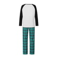 thumbnail image 3 of Family Matching Christmas Pajamas Sets, Long Sleeve Letter Print Tops + Plaid Pants/Long Sleeve Jumpsuit Sleepwear Set, 3 of 8