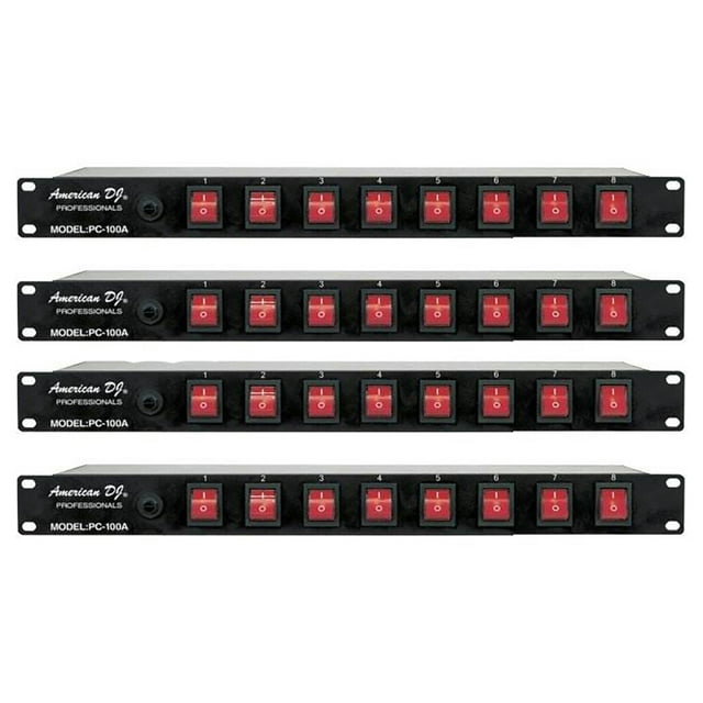 ADJ American DJ PC-100A 19 Pouces Centre de Distribution d'Alimentation (Lot de 4)