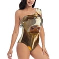 thumbnail image 3 of Honeii Sunflower Cow Pasture for women's one-piece swimsuit featuring a chic one-shoulder design experience elegance and style in the water-X-Large, 3 of 6