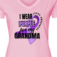 thumbnail image 4 of Inktastic I Wear Purple For My Grandma Lupus Awareness Women's V-Neck T-Shirt, 4 of 5