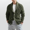 thumbnail image 2 of DHFJKG Mens Jacquard Knit Sweater Jacket Shawl Collar Long Sleeve Button Up Cardigan Outwear Solid Color Knitting Coat Fall Winter Soft Outerwear, 2 of 6