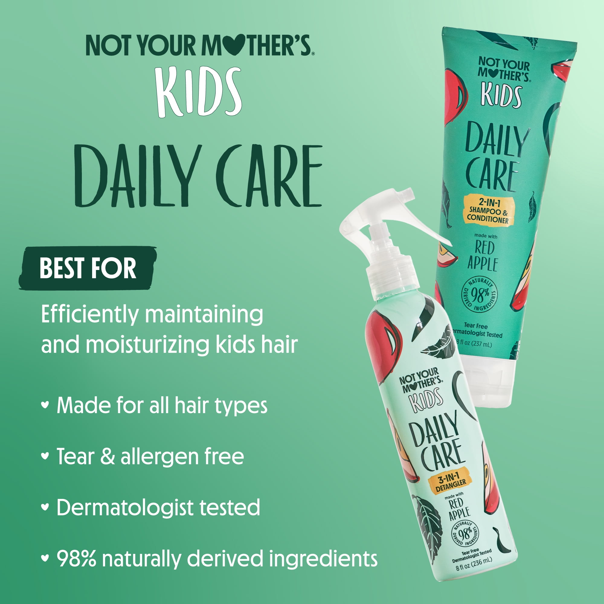 Not Your Mother's Kids Daily Care 3-in-1 Detangler Spray, Red Apple Scent, 8 fl oz
