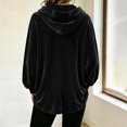 thumbnail image 5 of Hurxie Women Casual Hoodie Velour Long Sleeves Fashion Pullover Loose Fit Tunic Winter Tops Comfy Shirts, 5 of 7