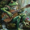 thumbnail image 5 of BCIIG Frog Guitar Forest Bathroom Decor Set with Hooks, Colorful Polyester Fabric Fashion Shower Curtain Set for Home Decoration, Waterproof with Vibrant HD Print 36"x72, 5 of 7