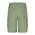thumbnail image 4 of Eltusu Boys Cargo Shorts, Knee Length Casual Drawstring Multi-Pockets Athletic Shorts Green Size 7-8 T, 4 of 6