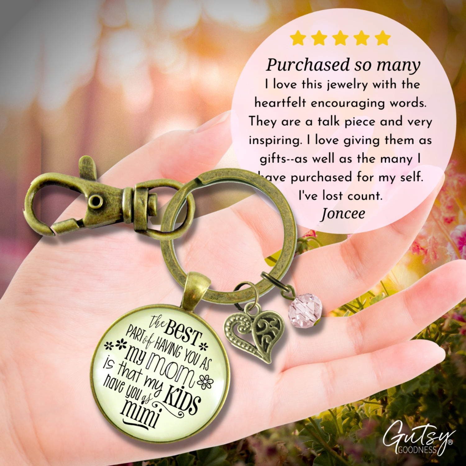 Mimi Keychain Best Part You as Mom Kids Grandma Adult Jewelry Gift Daughter