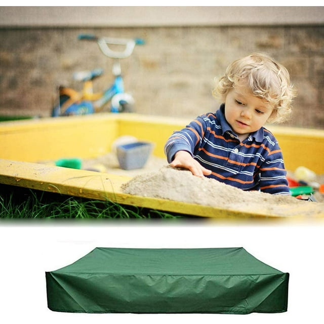 Housse de Bac à Sable Grand Cordon Forme Carrée Couvercle de Foyer Jouet Intérieur Extérieur Tissu Oxford Maison Jardin Protection pour Bac à Sable Maison de Jeu en Nylon