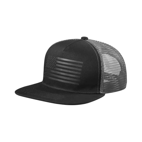 Eryueer Baseball Cap, Snapback Trucker Hat for Men & Women with American Flag and Adjustable, Breathable Mesh, Flat Bill Hats