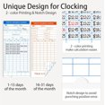 thumbnail image 4 of TIMOZIA Time Clocks for Employees Small Business, Auto-Align Time Clock, 6 Punches per Day Time Card Machine, Time Clock Punch Machine with 100 Time, 4 of 8