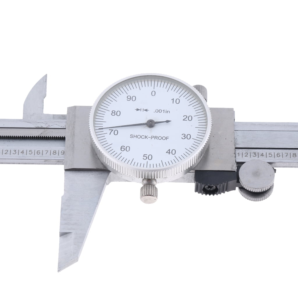 Silver 0-6'' Gauge Measuring Tool Dial Caliper Shock-Proof Vernier Caliper 