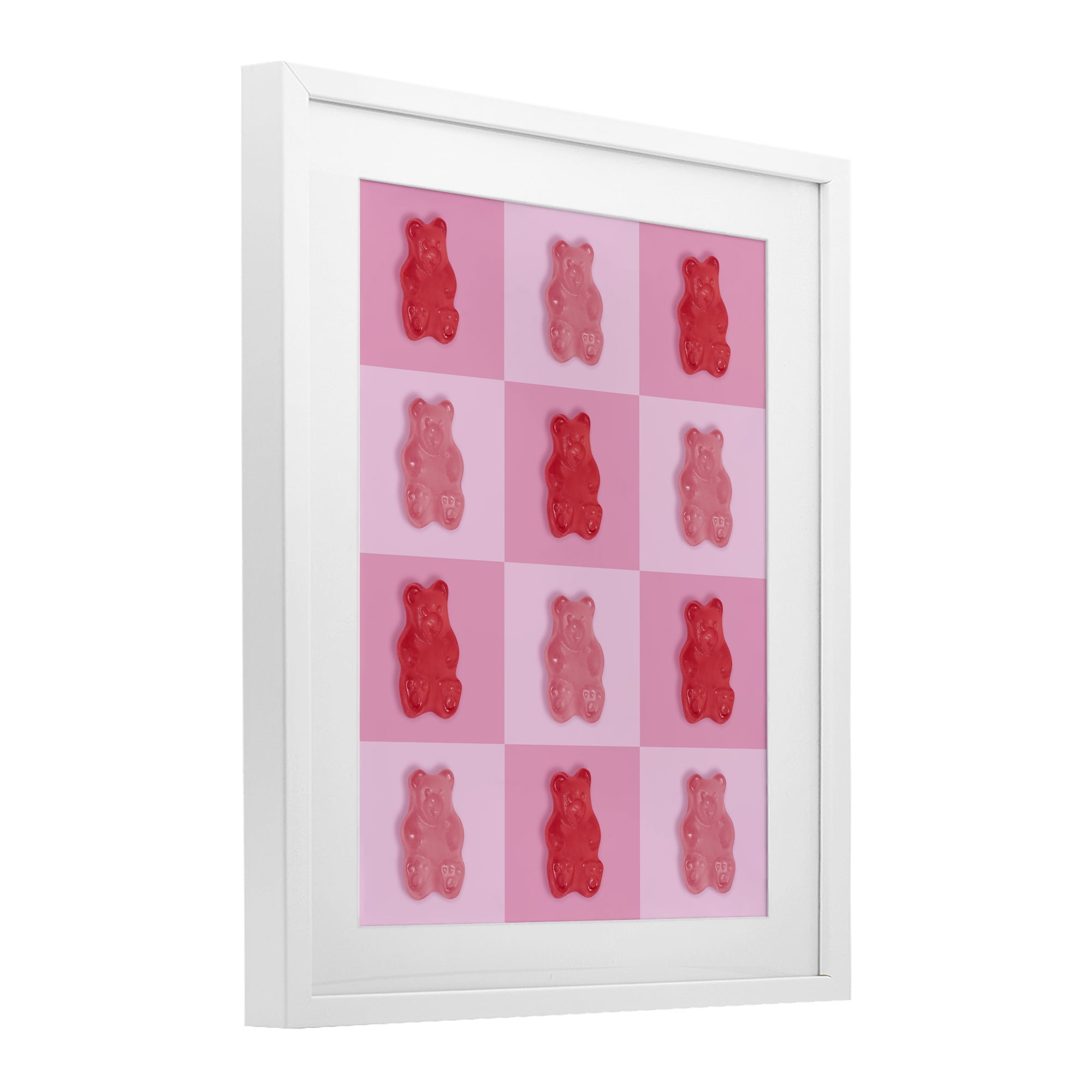 Stupell Industries Pink & Red Candy Bears White Framed Print Under Glass, design by LISH Creative