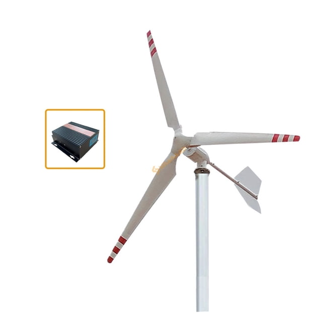 2kw 24v 48v Wind Turbine Generator Horizontal Axis Wind Turbine MPPT Controller Off Grid Inverter Alternative Energy ,Easy to Install