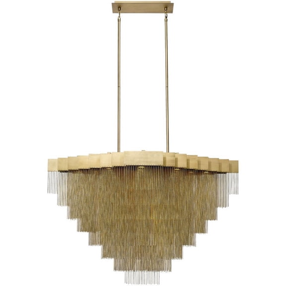 37096-014 Eurofase Lighting Bloomfield Oval Chandelier 22 Light-Antique Brush Gold Finish