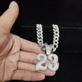 thumbnail image 4 of Men Women Hip Hop Number 23 Pendant Necklace Crystal Cuban Chain HipHop Iced Out Bling Necklaces Fashion Charm Jewelry, 4 of 9