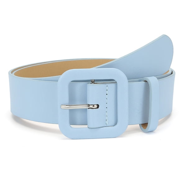 Modern Women's Wide Waistband Belt Square Metal Buckles Soft PU Multiple Colors