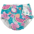 thumbnail image 3 of i Play (2 Pack) Girls Reusable Absorbent Baby Swim Diapers - Swimming Suit Bottom | No Other Diaper Necessary Aqua Tropical Fruit Floral and Light Pink 6 Months, 3 of 7