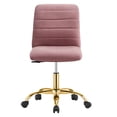 thumbnail image 5 of Modway Ripple Armless Performance Velvet Office Chair in Gold Dusty Rose, 5 of 9
