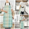 thumbnail image 6 of Blue Green Grid Chef Kitchen Apron with Pockets for Women Waterproof Aprons for Cooking Baking, 6 of 7
