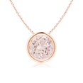 thumbnail image 1 of Angara Collier en Morganite Naturelle - Pendentif Solitaire Rond avec Lunette de 1,1 ct en Or Rose 14K pour Femmes, 1 of 8