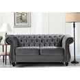 thumbnail image 2 of Uspridefurniture Fender Velvet 2 Piece Living Room Set, Gray, 2 of 5