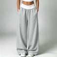 thumbnail image 2 of hotojiny Womens Wide Legs Sweatpants Fashion Colorblock Pants with Pockets Elastic Waist Baggy Pants Streetwear(Gray,Medium), 2 of 8