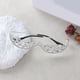 thumbnail image 4 of Half Frame Crystal Sunglasses Rhinestones Sunglasses Without Lens Crystal V Frame Eyeglasses for Women Men Face Jewelry Silver, 4 of 4