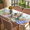 thumbnail image 3 of Easter Bunny Table Cloths for 5 Foot Rectangle Tables, Colorful Easter Eggs Eucalyptus Teal Ombre Patio Waterproof Elastic Fitted Tablecloths, Washable Rectangular Table Cover for Camping, 3 of 8