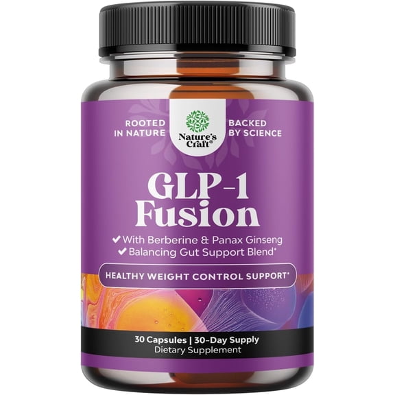 Natures Craft GLP-1 Fusion Berberine Supplement Capsules, Metabolic & Gut Support, 30 Count