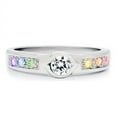 thumbnail image 3 of Pride Shack- CZ Unique Back Set Rainbow Ring - Lesbian Engagement Ring Gay Pride, 3 of 3