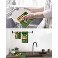 thumbnail image 5 of St. Patrick's Day Kitchen Dish Towels for Drying Dishes Set of 2, Cute Kitten Cats Shamrock Leaf Wood Green Waffle Weave Microfiber Hand Tea Bathroom Towels Quick Dry & Absorbent Towel 12x12, 5 of 7