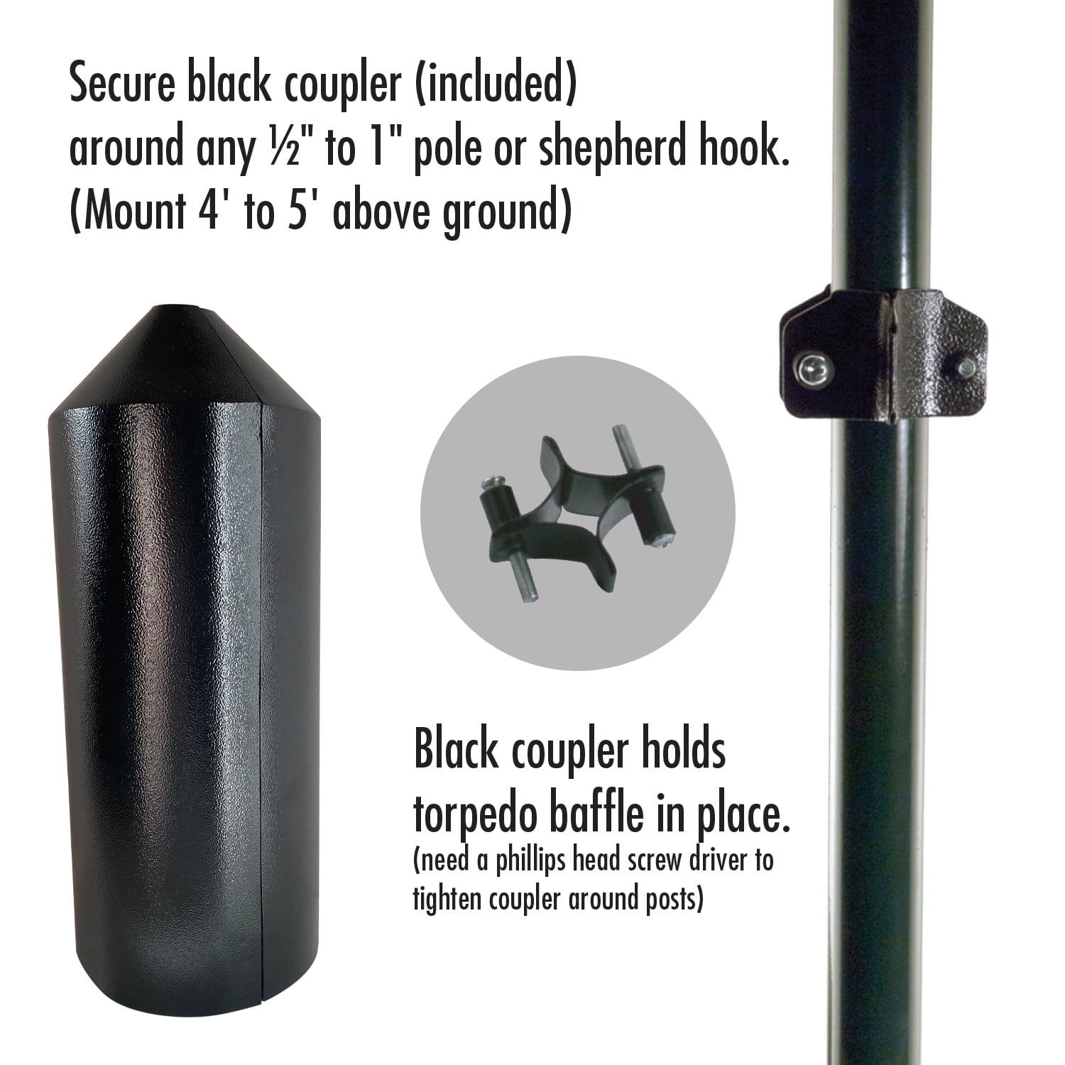Panacea Products Metal Pole Mount Squirrel Baffle, 15 Inch Black