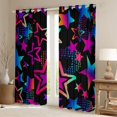 thumbnail image 2 of Feelyou Dreamy Stars Graffiti Blackout Curtains Set of 2 (52x84 Each) for Kids, Black Pink Cartoon Window Curtains, Fashion Love Heart Curtains and Drapes, Blackout Curtains Bedroom Decor, 2 of 6