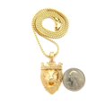 thumbnail image 2 of Stone Stud Crown King Lion Head Pendant w/ 2mm 24" Box Chain Necklace in Gold-Tone, 2 of 4