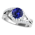 thumbnail image 1 of Aonejewelry 1.15 Ct. Created Tanzanite and Diamond Engagement Ring Crafted In 14k Solid White Gold, 1 of 4