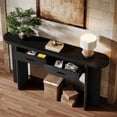 thumbnail image 3 of Tribesigns 63-Inch Console Table with 2 Drawers, Oval Curved Entryway Table with Storage for Living Room, Hallway (Black), 3 of 8