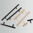 thumbnail image 4 of 6PCS Modern Zinc Alloy Black Gold Door Handles Kitchen Cabinet Handles Solid Drawer Knobs Fashion Furniture Handle Hardware (6pcs Single hole), 4 of 7